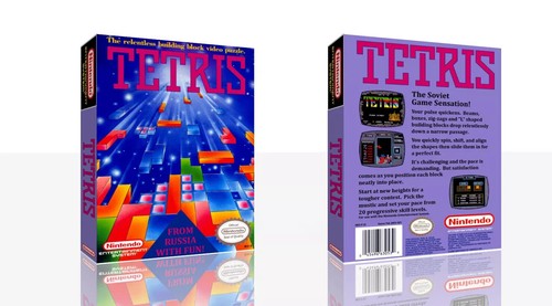 Tetris nes game case box - case, +